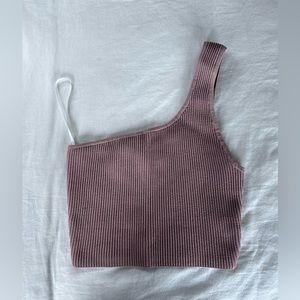 Aritzia pink sculpt knit tank top